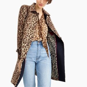 J. Crew Wool Blend Double Leopard TopCoat 4